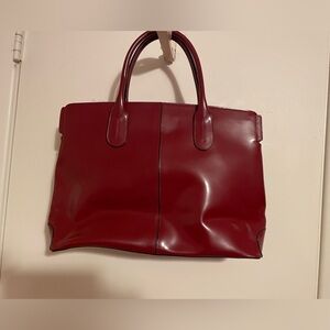 Red  Leather Tote Bag - excellent condition